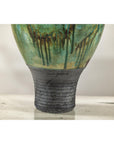 Greenish-Brown Studio Vase with Rounded Belly and Tapered Base, Signed