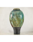 Greenish-Brown Studio Vase with Rounded Belly and Tapered Base, Signed