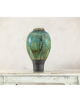 Greenish-Brown Studio Vase with Rounded Belly and Tapered Base, Signed