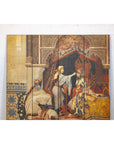 Four-Panel Orientalist Screen Depicting Lavish Interior