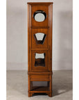 Two-Piece Hardwood Display Cabinet with Glass Paneled Cutouts