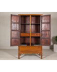 Late Qing Dynasty Elm Armoire with Storage Drawers and Hidden Lower Compartment