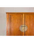Late Qing Dynasty Elm Armoire with Storage Drawers and Hidden Lower Compartment