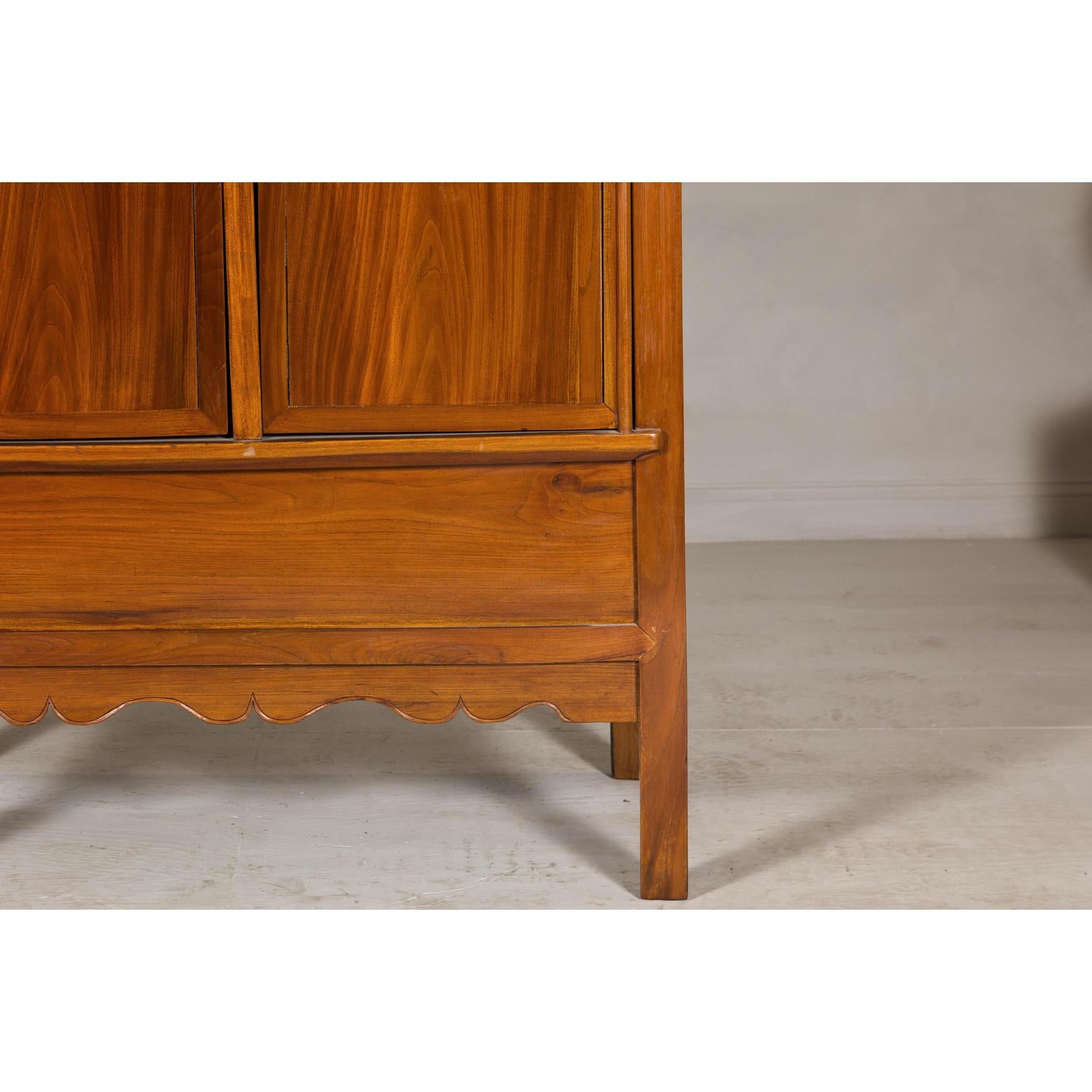 Late Qing Dynasty Elm Armoire with Storage Drawers and Hidden Lower Compartment
