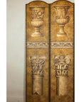 Neoclassical Style Folding Screen Room Divider with Architectural Motifs
