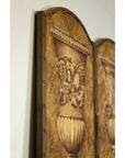 Neoclassical Style Folding Screen Room Divider with Architectural Motifs