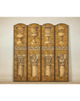 Neoclassical Style Folding Screen Room Divider with Architectural Motifs