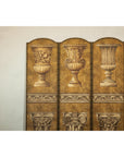 Neoclassical Style Folding Screen Room Divider with Architectural Motifs