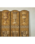Neoclassical Style Folding Screen Room Divider with Architectural Motifs