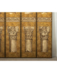 Neoclassical Style Folding Screen Room Divider with Architectural Motifs