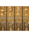Neoclassical Style Folding Screen Room Divider with Architectural Motifs