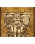 Neoclassical Style Folding Screen Room Divider with Architectural Motifs