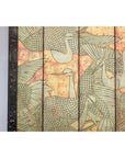 Mid-Century Coromandel Screen with Gold Cranes and Lacquered Floral Back