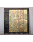 Mid-Century Coromandel Screen with Gold Cranes and Lacquered Floral Back