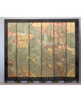Mid-Century Coromandel Screen with Gold Cranes and Lacquered Floral Back