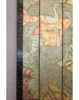 Mid-Century Coromandel Screen with Gold Cranes and Lacquered Floral Back