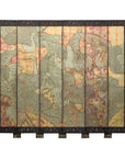 Mid-Century Coromandel Screen with Gold Cranes and Lacquered Floral Back