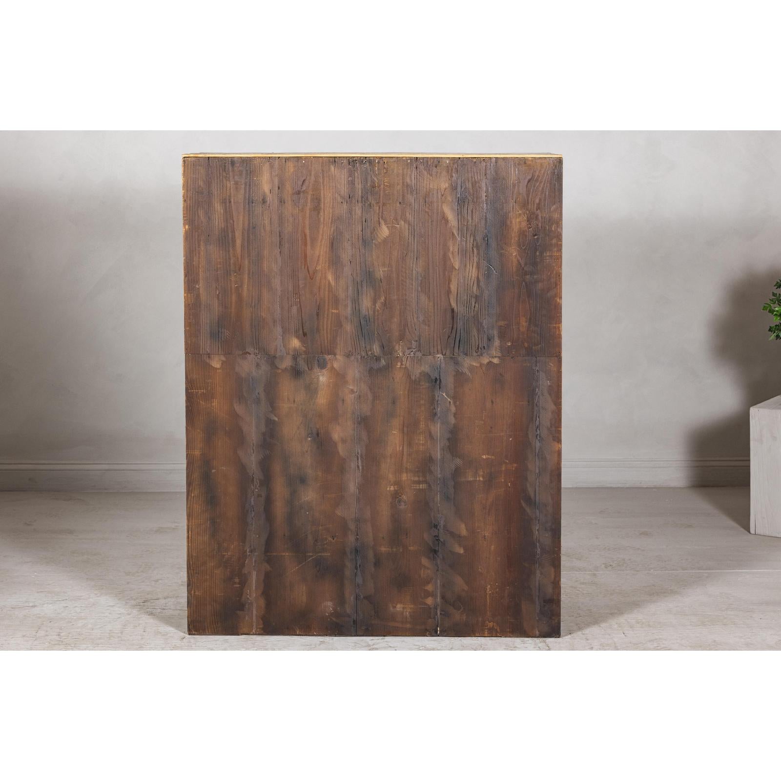 Taishō Period Mizuya Tansu Kitchen Chest in Sugi Wood with Sliding Door