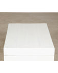 White Lacquered Trunk with Brass Hardware, Vintage Storage Chest