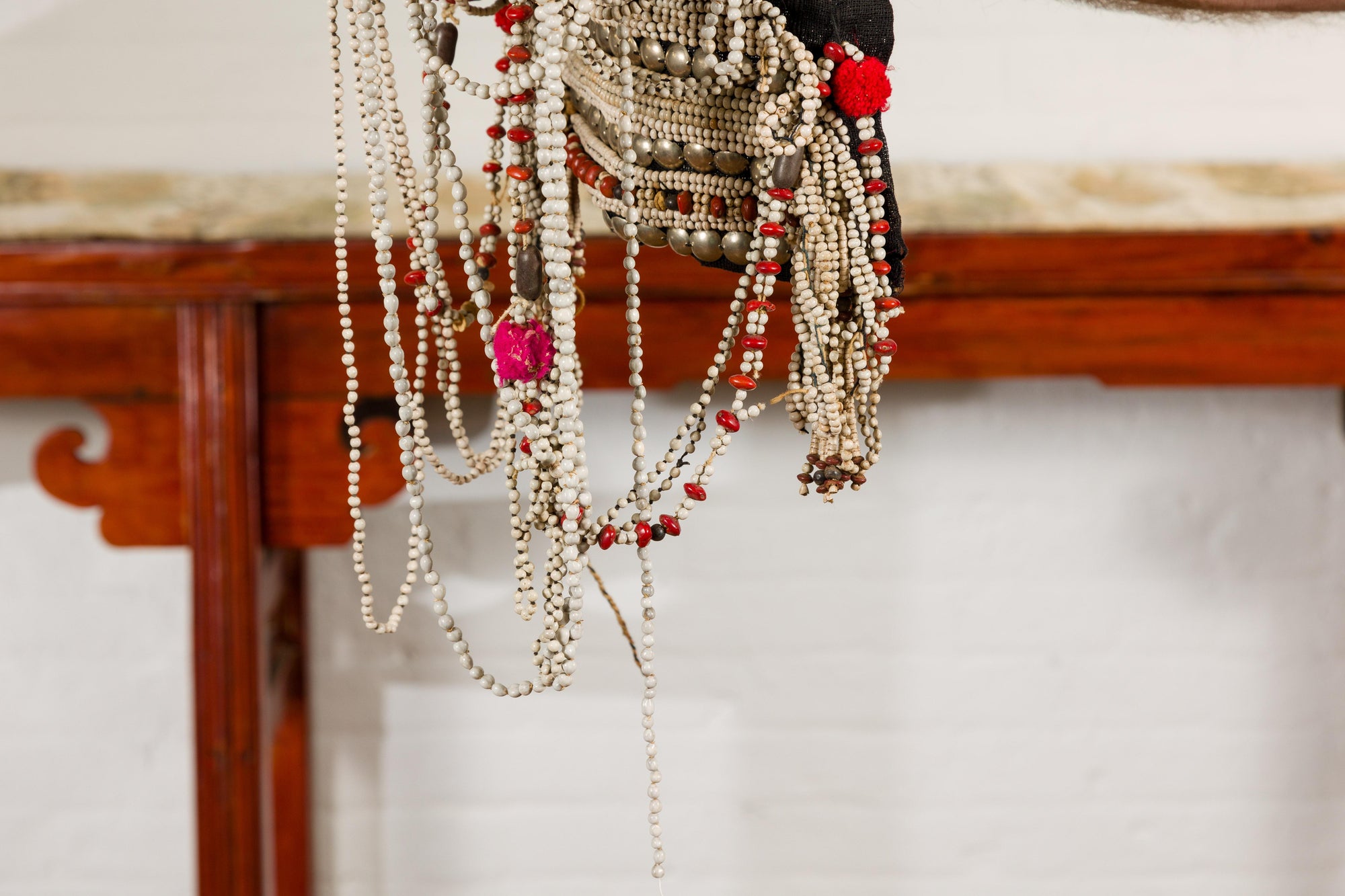 Ulo Tribal Akha Woman&#39;s Headdress with Framework of Bamboo and Beads