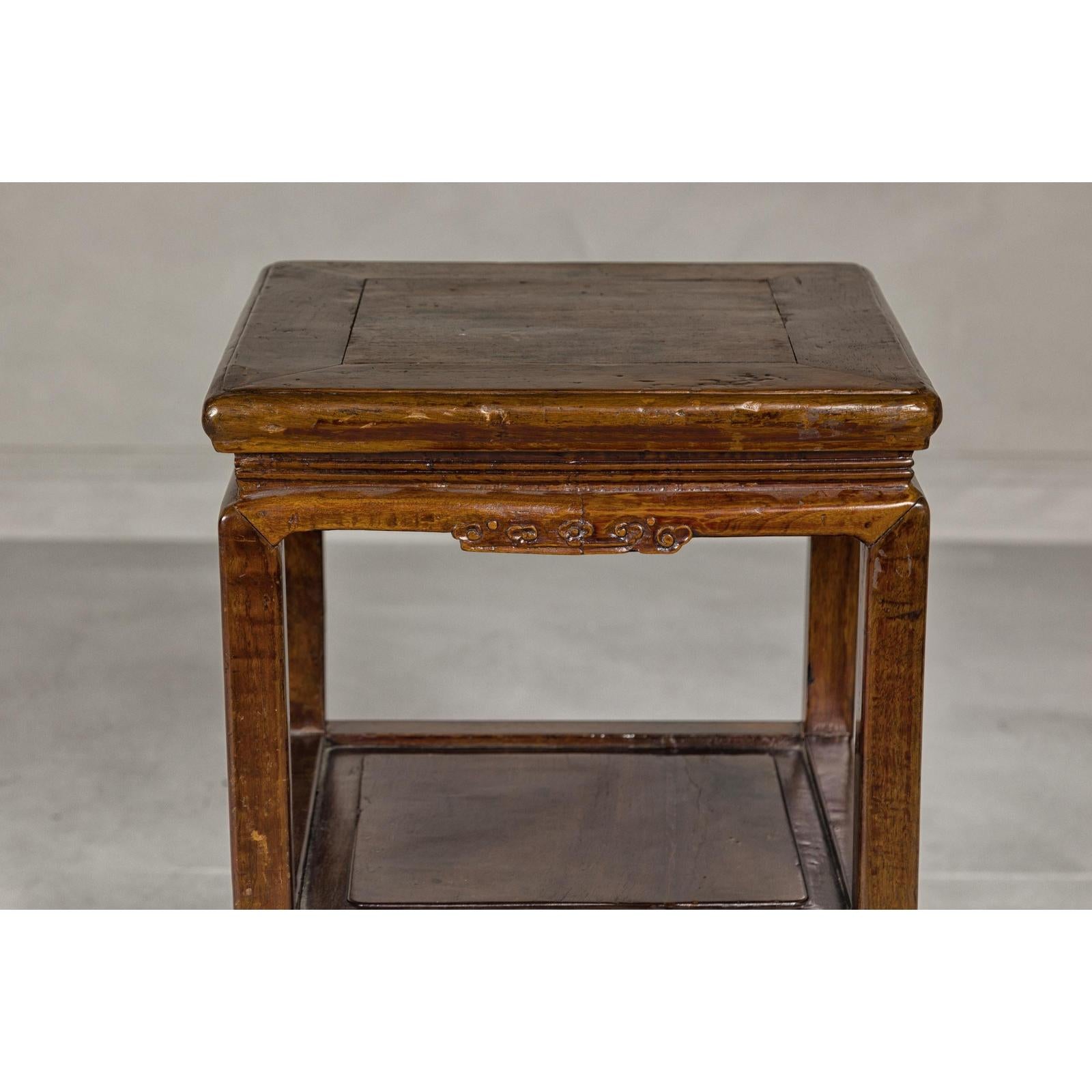Three-Tiered Accent Table with Horse Hoof Feet