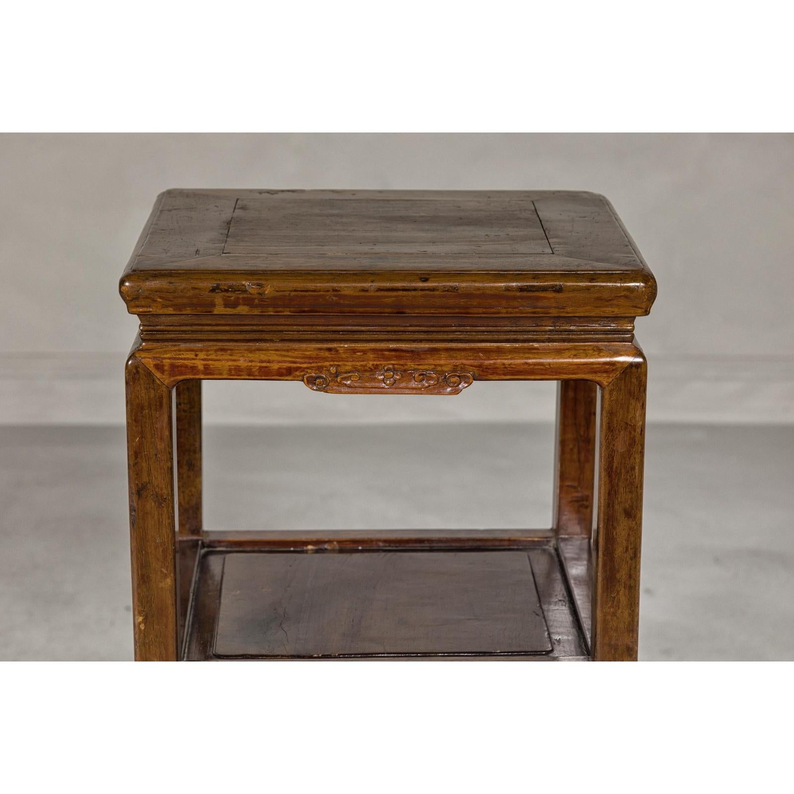 Three-Tiered Accent Table with Horse Hoof Feet