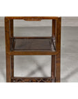 Three-Tiered Accent Table with Horse Hoof Feet