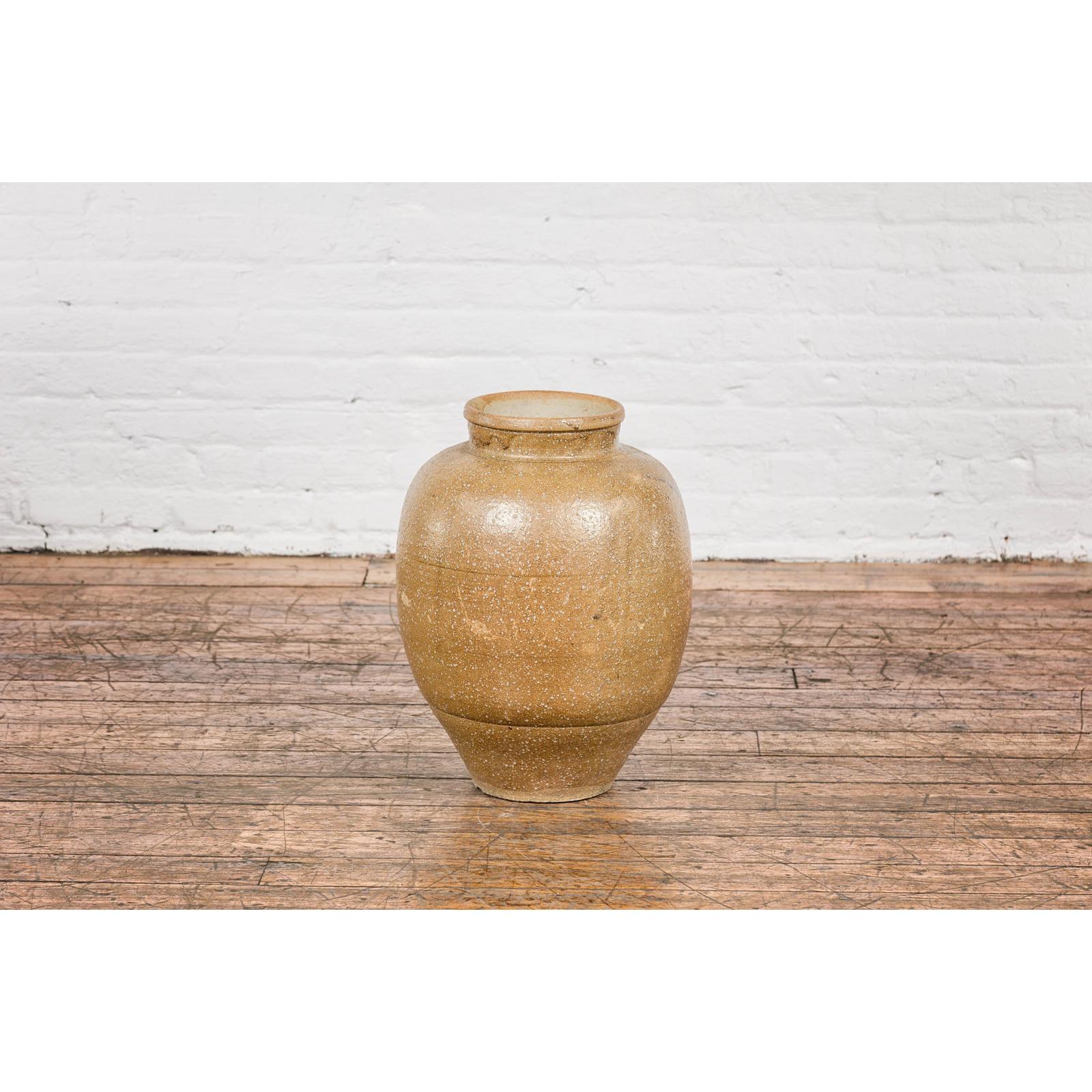 Taishō Period Sand Glaze Vase with Dripping Finish, circa 1900