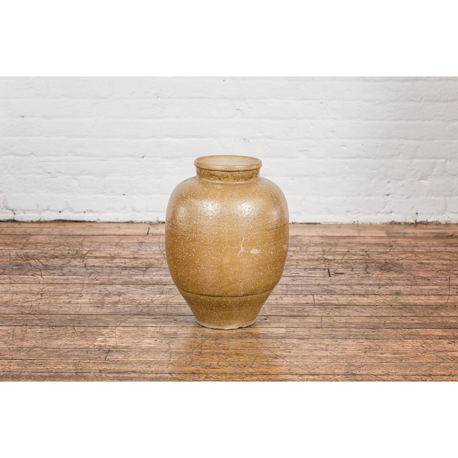 Taishō Period Sand Glaze Vase with Dripping Finish, circa 1900
