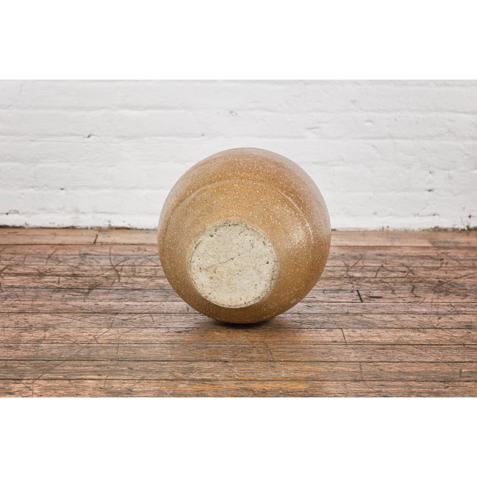 Taishō Period Sand Glaze Vase with Dripping Finish, circa 1900