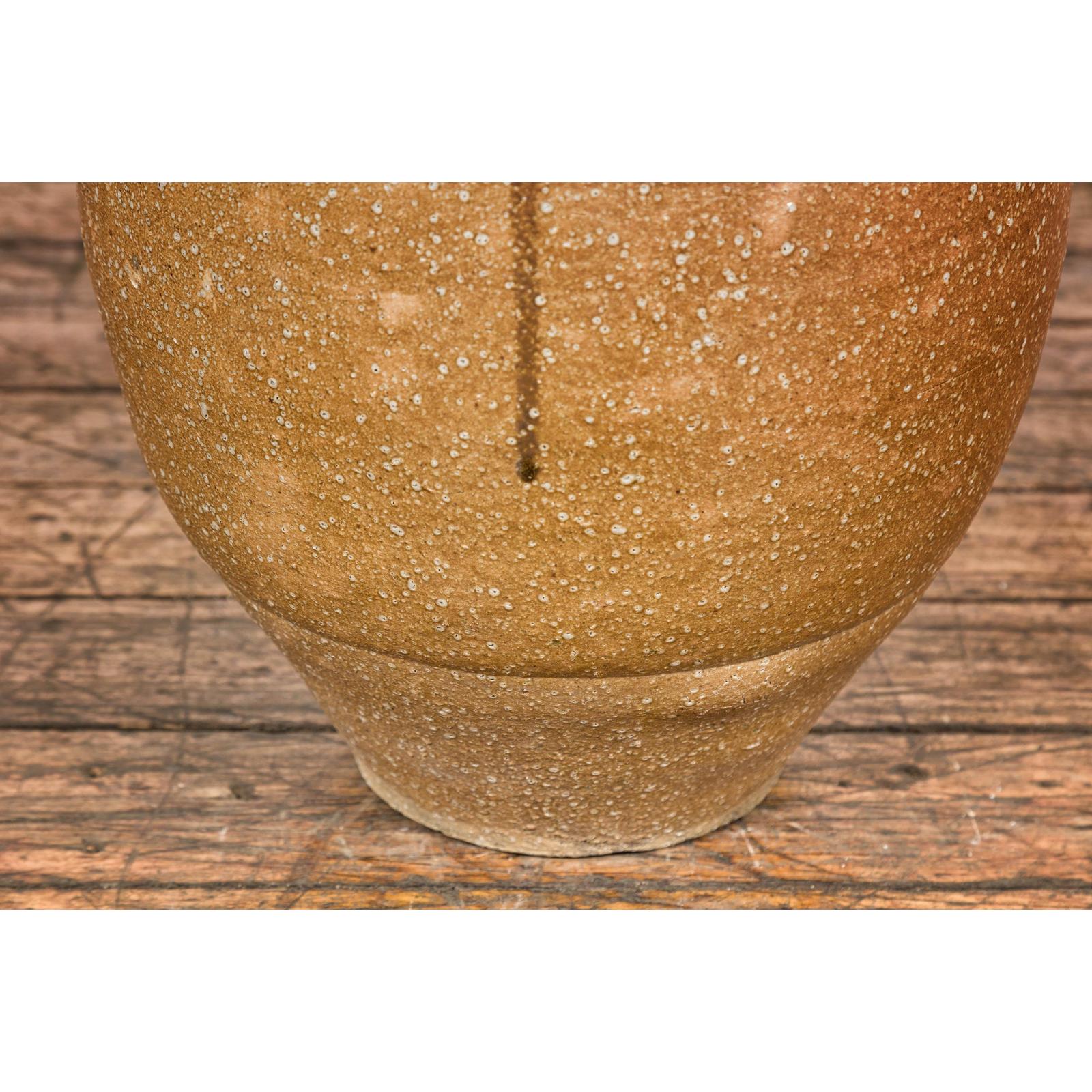 Taishō Period Sand Glaze Vase with Dripping Finish, circa 1900