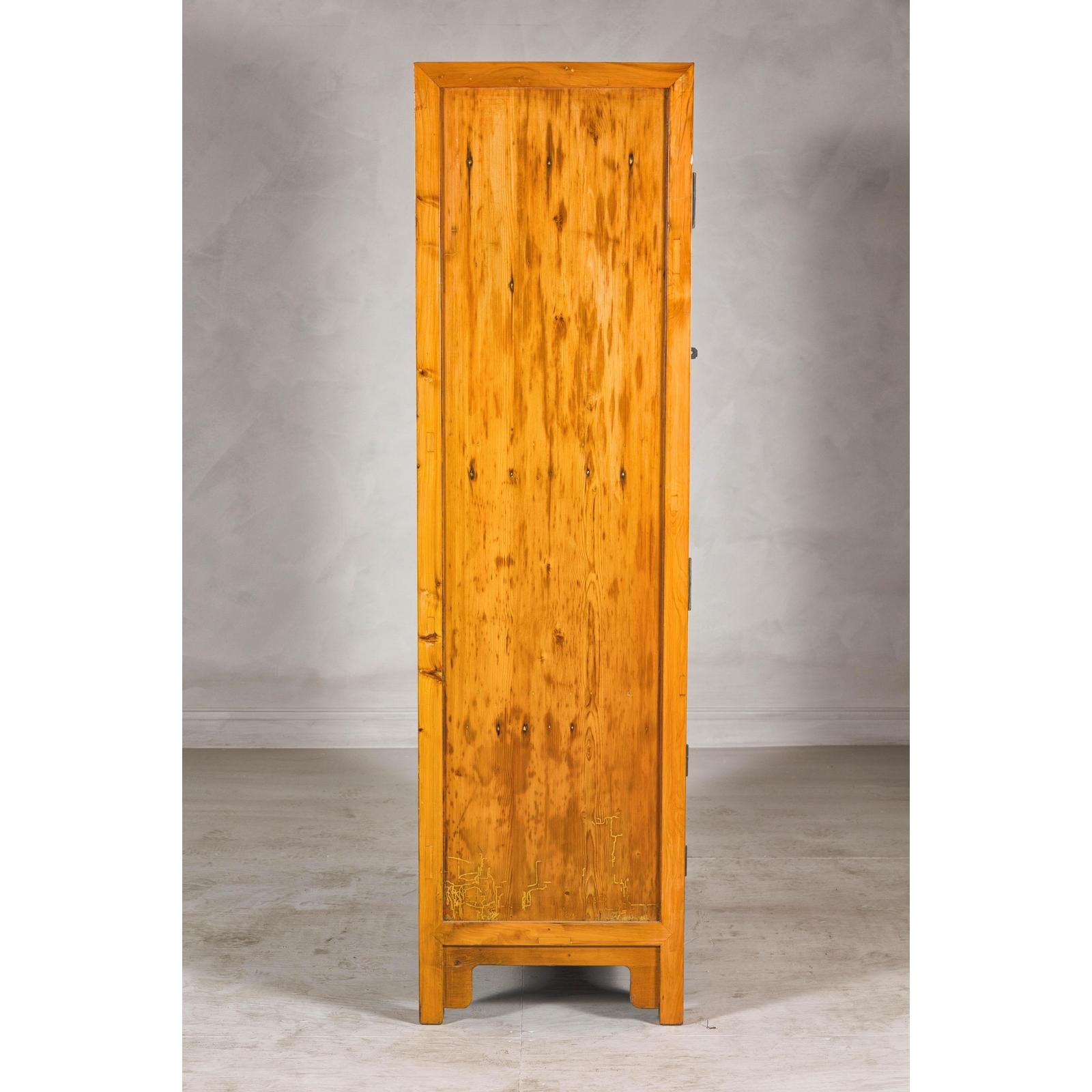 Late Qing Dynasty Two-Tone Burl Wood and Elmwood Compound Cabinet