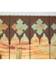 Vintage Venetian Scene Four-Panel Folding Screen with Nautical Motifs