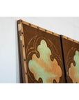 Vintage Venetian Scene Four-Panel Folding Screen with Nautical Motifs