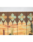 Vintage Venetian Scene Four-Panel Folding Screen with Nautical Motifs