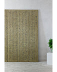 Vintage Six-Panel Calligraphy Screen Divider with Hand-Painted Inscriptions