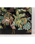 Vintage Four-Panel Screen with Curved Design and Raised Bird Decor