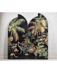 Vintage Four-Panel Screen with Curved Design and Raised Bird Decor