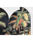 Vintage Four-Panel Screen with Curved Design and Raised Bird Decor