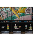 Vintage Mid Century Chinese Six-Panel Gold and Black Screen, SKU , image 11