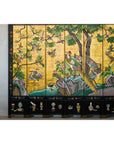 Vintage Mid Century Chinese Six-Panel Gold and Black Screen, SKU , image 5