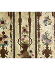 Vintage Chinoiserie Hand-Painted Floral Four-Panel Folding Screen Divider