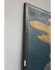 Vintage Chinoiserie Six-Panel Decorative Screen with Birds and Gilded Landscape