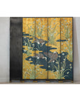 Vintage Chinoiserie Six-Panel Decorative Screen with Birds and Gilded Landscape