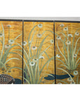 Vintage Chinoiserie Six-Panel Decorative Screen with Birds and Gilded Landscape
