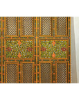Mid-Century Fretwork Screen with Hand-Painted Details and Bold Colors