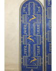 Art Deco Revival Folding Screen with Gilded Gazelles on Cobalt Blue Panels