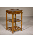 Three-Tier Accent Table with Geometric Shelf