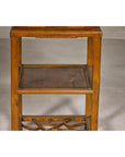 Three-Tier Accent Table with Geometric Shelf