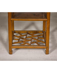Three-Tier Accent Table with Geometric Shelf